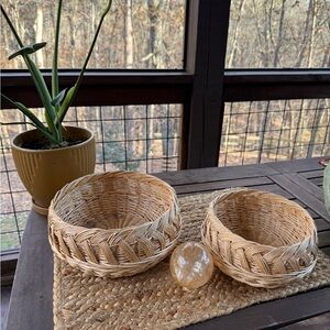 Rustic Woven Nesting Basket Duo